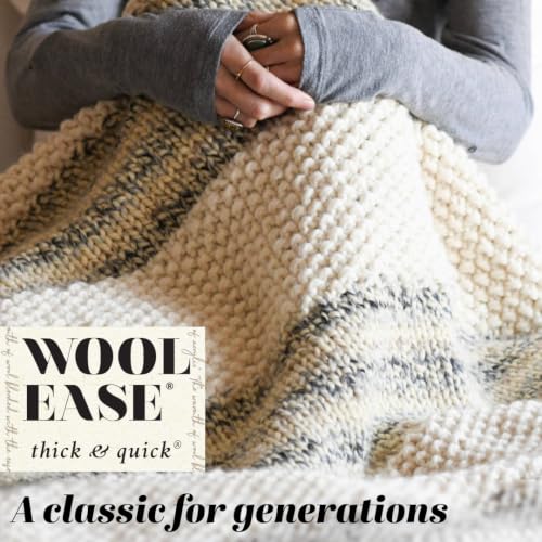 (1 Skein) Lion Brand Yarn Wool-Ease Thick & Quick Bulky Yarn, Butterscotch, 261 Foot (Pack of 1) | Super Bulky Wool Acrylic Blend Fiber for Soft Hats, Sweaters, Chunky Blankets, Yarn for Crochet, Knitting, Crafts, Weaving - color: Butterscotch, size: 1 Pa