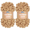 JubileeYarn Fun Finger Loops Yarn - 100g/Skein Jumbo Polyester - Sand - 2 Skeins - color: 1225 Sand, size: 2 Skeins