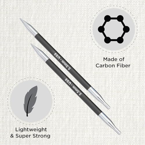 KnitPro Karbonz Interchangeable Circular Needle 5" (13cm) | US Size 9 (5.5mm) - size: US 9 (5.5mm)