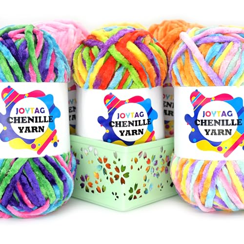 Velvet Chenille Yarn for Crocheting & Knitting - Lake Blue, Soft, Thick & Bulky, 3 x 100g - color: Lake Blue, size: 3 Pack
