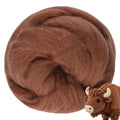Brown Beige Wool for Needle Felting,3.5oz Felting Wool, Soft Wool Batting for DIY Crafts, NeedleFelting Projects, and Artwork - color: Brown beige