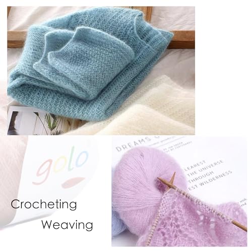 golo Mohair Yarn for Hand Knitting Wool Yarn for Weaving - color: 019-White