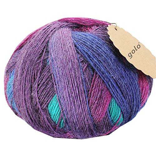 golo Wool Yarn for Hand Knitting Self-Striping Variegated Wool Yarn 6018 - color: 6018, size: 1 pcs