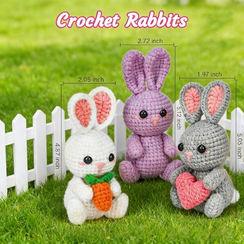 Crochet Kit for Beginners, Cute Animals DIY Crochet & Knitting Starter Kit | with Video for Adults