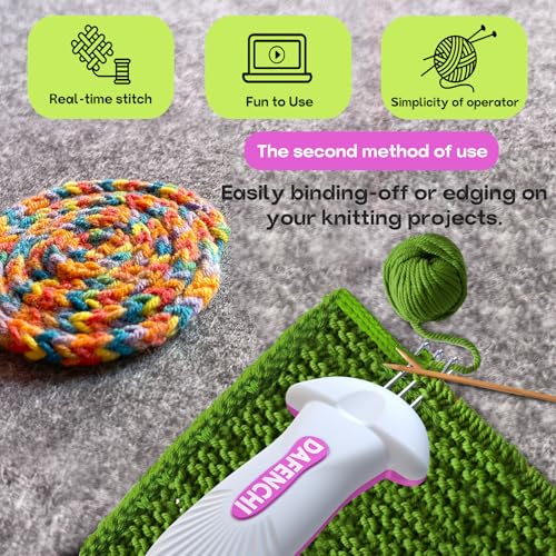 DAFENCHI 4 Latch Hook for Cord Knitting & Crocheting, Crochet Hook for Binding-Off, Crod Knitting Maker Tool for Craft (4 Needles) - size: 4 Hooks