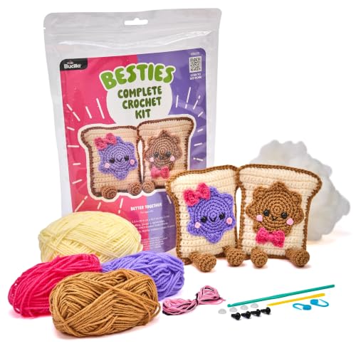 Bucilla, Complete Crochet Kit for Beginners, Amigurumi Besties, Better Together - color: Better Together