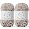 2 Pack Fluffy Chenille Yarn for Crocheting, Baby Yarn for Crocheting Soft, 100g/3.5oz Velvet Amigurumi Yarn, Fingering Weight Yarns for Crocheting Baby Blankets、DIY Craft.(2 Light Gray) - color: [2 Light Gray]