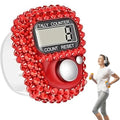 Electronic Tally Counter with Display, Resettable Portable Electronic Finger Counter for Golf, Track and Field, Lap Counting - color: Red