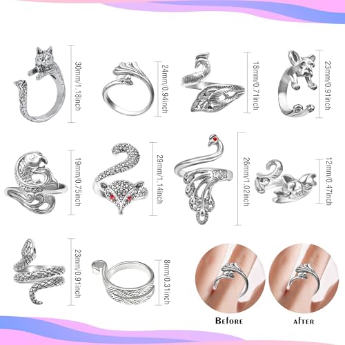 TUUXI 10pcs Crochet Rings Crochet Tension Rings for Finger Crocheting Knitting Adjustable Yarn Guide Rings Crochet Accessories and 10pcs Stitch Marks with Plastic Box for DIY Craft