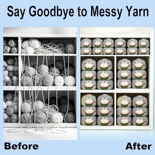 Yarn Ball Sleeve, Stretch Center Pull Yarn Cake Cover Keeps Yarn Organized | 6 Pack Reusable Yarn Cozy Holders for Knitting, Crochet & Craft Projects, Soft Elastic Bunny Skein Covers
