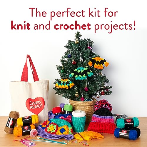 Red Heart Stitchers Kit with Bag and Accessories, Yarn for Crocheting - size: Medium