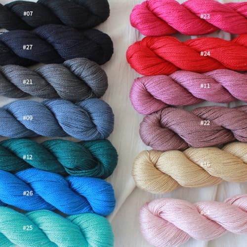 Silky Cashmere Fingering Weight Yarn Hand Knitting/Crochet for Fashion Garments (09-Royal Blue) - color: 09-Royal Blue