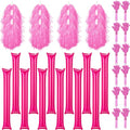 36 Pcs Cheerleading Pom Poms Thunder Sticks and Hand Clappers - color: pink