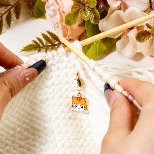 DoreenBeads Cat Stitch Markers for Crocheting and Knitting | Alloy Enamel Crochet Marker Crochet Gifts for Knitting Weaving Sewing Accessories Quilting Jewelry Making - color: Curious Cats