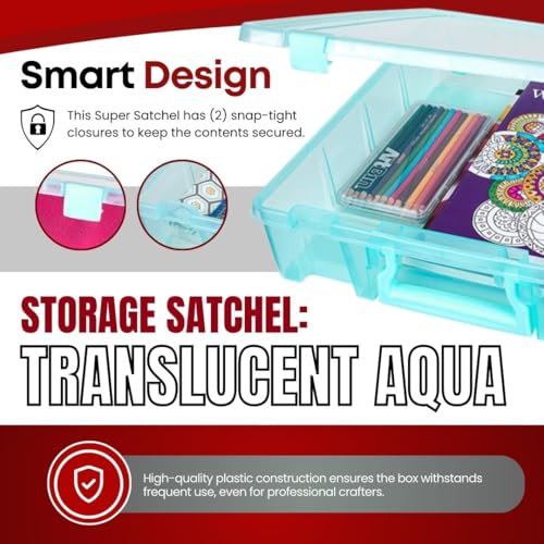 ArtBin 6955AA Super Satchel 1-Compartment Box, Art & Craft Organizer, 1-Pack, Translucent Aqua - color: Aqua, size: 1 Pack