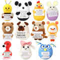 HunnmingRe 12 Pcs Back to School Gifts for Teacher Appreciation Crochet Doll with Positive Card Wool Animals Creative Knitting Dolls, First Day of School Positive Gifts for Students(Animal Style) - style: Animal Style