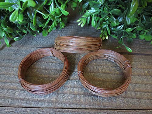 COLIBROX Decorative 3 Rolls ~ 150 ft Total ~ 24 Gauge Rusty Tin Wire Crafting Supplies