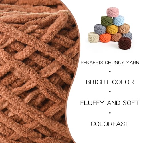 3 Pack Fluffy Chenille Chunky Yarn for Crocheting 100g(65.6yd) - Baby Yarn for Crocheting Soft - Velvet Yarns for Crochet Blanket - Amigurumi Crochet Yarns (Light Tan) - color: 3 Light Tan