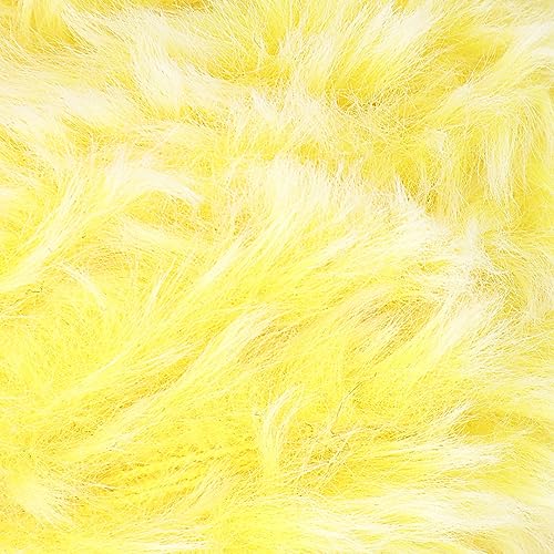 Estako Fur, 100% Polyester Faux Fur Yarn, Yellow Melange, 4-Pack | soft, fluffy, furry, fuzzy, plush, 400 g, 284 yds, teddy bears, pom poms, amigurumi, 8-10 mm needles - color: 42165 - Yellow Melange, size: 4 Skeins