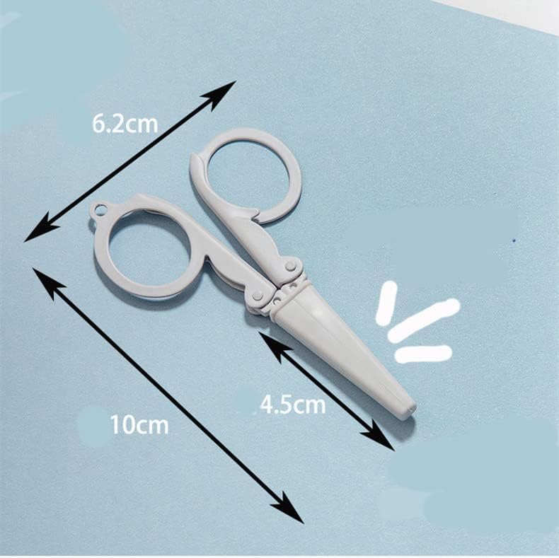 Pastel Mini Folding Scissors with Safety Cap Small Portable Travel Scissors Little Badge Scissors Yarn Shears Kids Tiny Cutter for Cutting, Scrapbooking, Crafting, Sewing, Green(1Pack) - color: Green