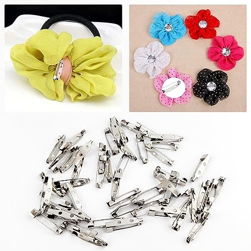 50 Pcs Silver Bar Pins, Safety Pins - Secure Back Clasp - Reliable Brooch Pins for Various Uses Locking Pins Backs Safety Clasp Brooch (25MM, Silver) - size: 25MM