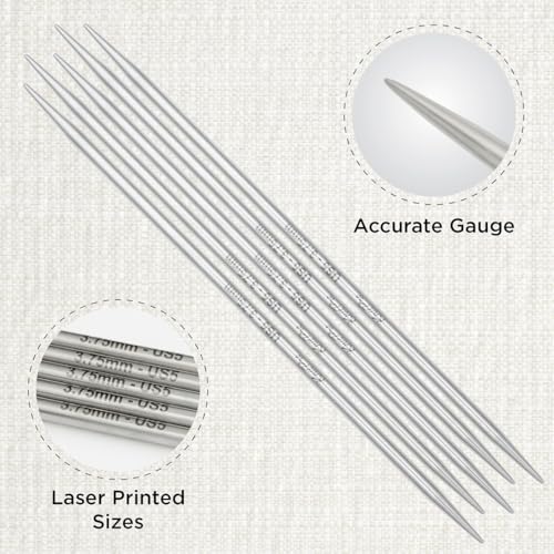 KnitPro Stelo Double-Pointed Needles 8" (20cm) | US Size 5 (3.75mm) - size: US Size 5 (3.75mm)