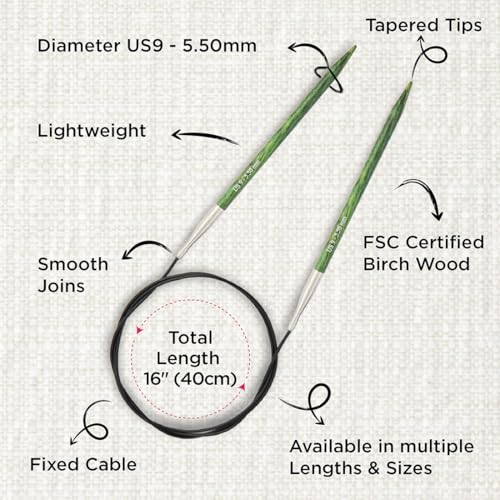 KnitPro Dreamz Fixed Circular Needles 16" (40cm) | US Size 9 (5.5mm) - size: US 9 (5.5mm)
