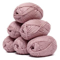 100% Superwash Wool Yarn 6 Skeins 300g DK Weight Knitting Crochet A. Rose | Sourced from Peru for breathable warmth and 654yd total length per 300g pack ideal for soft baby garments hats and sweaters - color: Antique Rose