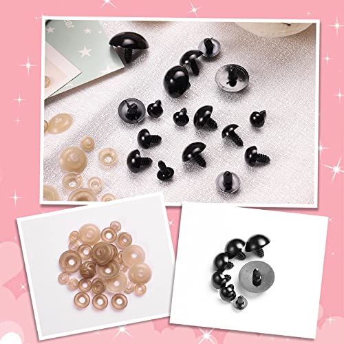 80pcs Large Safety Eyes for Amigurumi Eye for Stuffed Animals Craft Crochet Dolls Eyes for DIY Puppets Bear Crafts Animals Amigurumi Making Supplies - color: Black