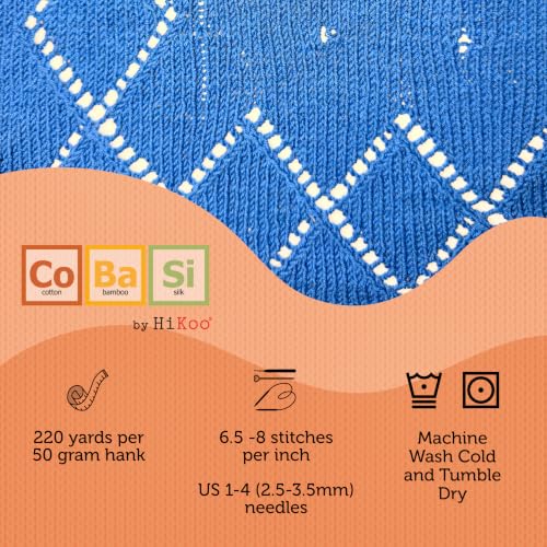 HiKoo CoBaSi Sock Yarn, Cotton, Bamboo Viscose, Silk and Nylon Blend for Knitting, Crocheting, and Crafts, 50 Gram Hank, 220 Yards, (#070 - Carrot) - color: #070 - Carrot