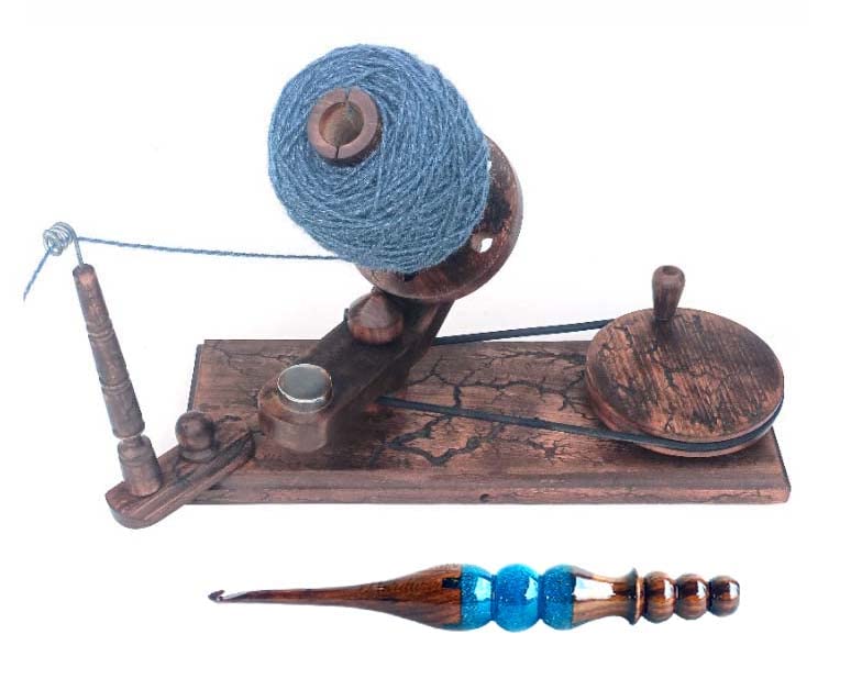 Merit wooden craft Yarn Large Ball Winder and Table Top Swift Winder Knitting and Crochet Umbrella Winder Holder Hand Operated Knitting Winding Tools Wool Winder. (Lichtenberg Winder) - color: Lichtenberg winder