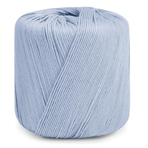 CAMAL Knitting Yarn, Amigurumi Cotton Yarn 1mm x 145 Yards, 8-Ply Cotton Yarns for Knitting, Crocheting Christmas Ornaments, Amigurumi, Doily, Shawlplacemats, Dresses, Hats (Light Blue) - color: Light Blue