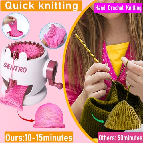 SENTRO Knitting Machine,22 Needles Knitting Machine,Smart Automatic Knitting Loom Machine for Beginners,Kids and Adults,Circular Knitting Crochet Machine Kit for Hat,Socks,Scarves,Glove,Knit Items - color: SENTRO 22 Needles