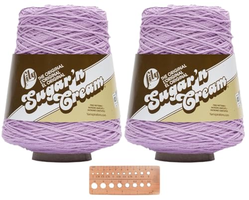 Lily Sugar 'n Cream Cotton Yarn - 2 Cones (Orchid) - color: Orchid