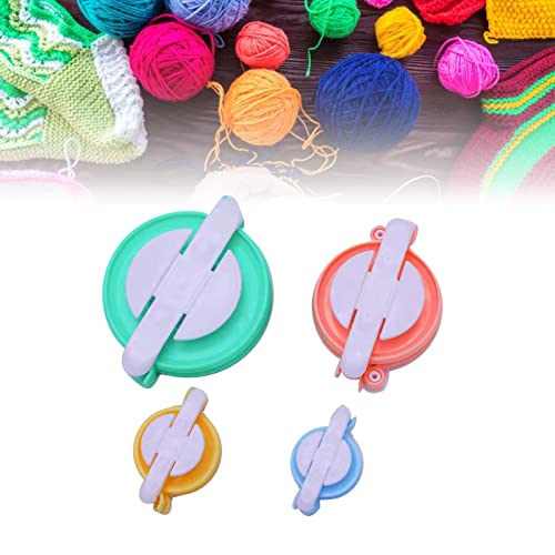 Generic 4 Pcs Pom Pom Maker, Different Sizes DIY Wool Yarn Knitting Craft Tool Set, with Plastic Material, for Handmade Plush Pendants and Holiday Gifts