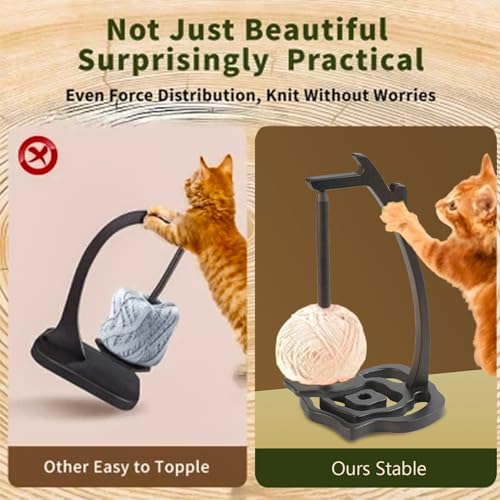 Joyeee Wooden Yarn Holder Spinner, Crochet Holder Yarn Spindle Gifts for Hand Knitting & Crochet Enthusiasts, Knitters Crochet Knit Storage, Stops Yarn From Tangling, Gift for Knitting Lovers, Black - color: Black