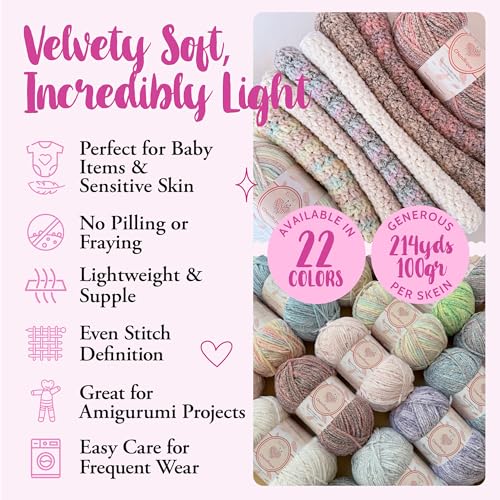 Chenillique #4 Velvet Chenille Yarn, 4-Pack (856Yds/400G), Pink Haze | Medium Worsted Weight Chenille Yarn for Crocheting with Free Patterns - Soft Baby Yarn for Knitting Baby Blanket - color: Pink Haze