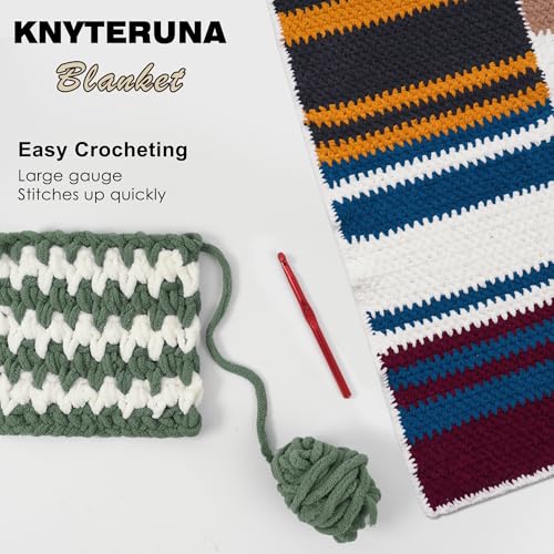#6 Super Bulky Blanket Yarn for Crocheting - 4 Skeins(Each 10.5oz/300g, 220yds/201m), Chunky Chenille Thick Plush Big Soft Yarn for Crocheting Knitting Blankets, Smoky Green - color: Smoky Green