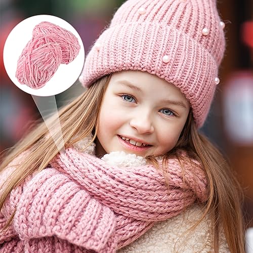 Amylove 6 Rolls Soft Velvet Chenille Yarn for Crocheting 1182 Yards Polyester Blanket Fuzzy Thick Yarn for DIY Knitting Bulky Weaving Crafts, 197 yd, 3.53 oz Each Roll(Pink) - color: Pink