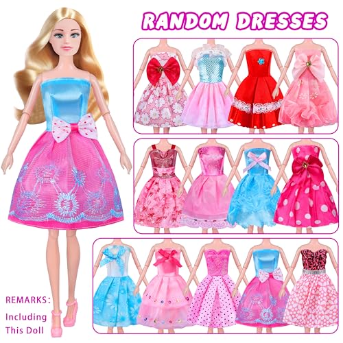 MINIFUN 91 Pcs Doll Convertible Car Set, Doll Clothes and Accessories | Doll Playset Dress up Toys for Girls Kids Toddlers, Gift Toys for Age 3 4 5 6 7 8 9 10 11 12 - style: MT029A