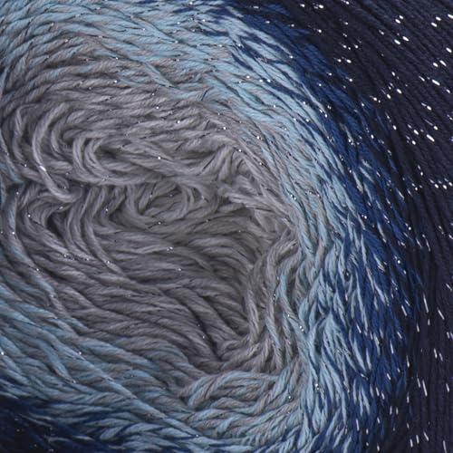 YarnArt Flowers Moonlight – Gradient Cotton Acrylic Yarn with Metallic Lurex, 9.17oz (250g), 1093 Yards – Shiny, Multicolor Cake Yarn for Crochet, Knitting, Shawls & DIY Projects (3261) - color: 3261