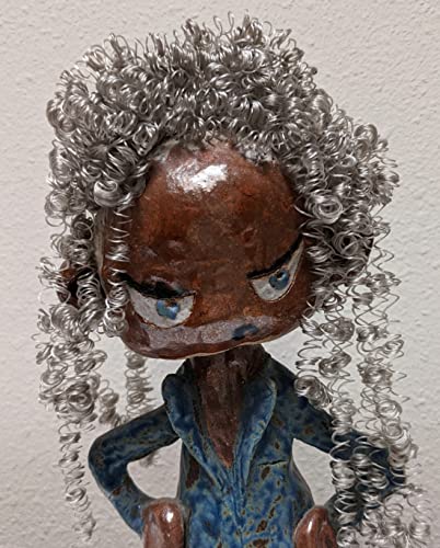 Linpeng Crafts, Curly, Doll Making Supplies, Clown Hair 2oz, Gray - color: Gray