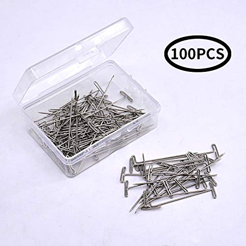 Gem 1.5-Inch T-Pins - Steel T-pins for Blocking Knitting - 100 per Box (87T)