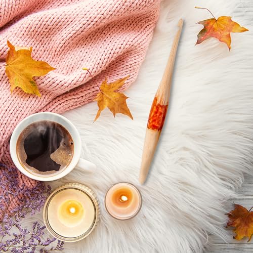 Ommi Ergonomic Handle Crochet Hooks | Handcrafted 6.7’’ Steam Beech Wood & Orange Resin Mix Crochet Hook | Knitting Needle, Craft Yarn Weave | Best Gift! (7, Steam Beech Wood & Orange Resin) - size: 7 mm