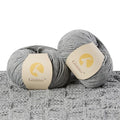 Merino Wool Yarn for Knitting & Crocheting - 35% Wool, 65% Acrylic - color: Light Gray, size: 2 Ball