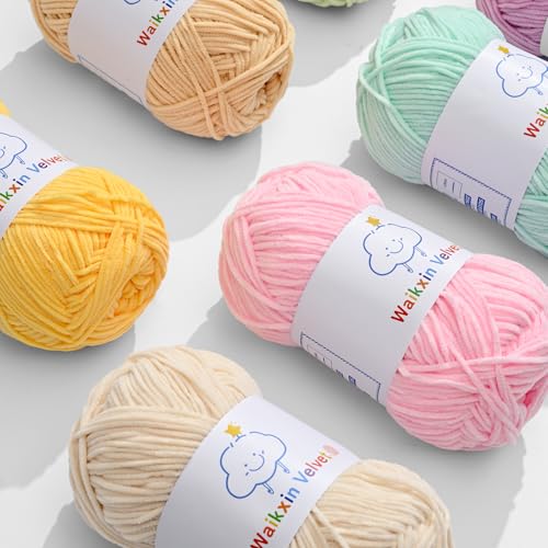 3 Pack Fluffy Chenille Yarn for Crocheting，Baby Yarn for Crocheting Soft，150g/5.28oz Velvet Amigurumi Yarn ，Fingering Weight Yarns for Crocheting Baby Blankets、DIY Craft.(3 Burgundy) - color: 3 Burgundy