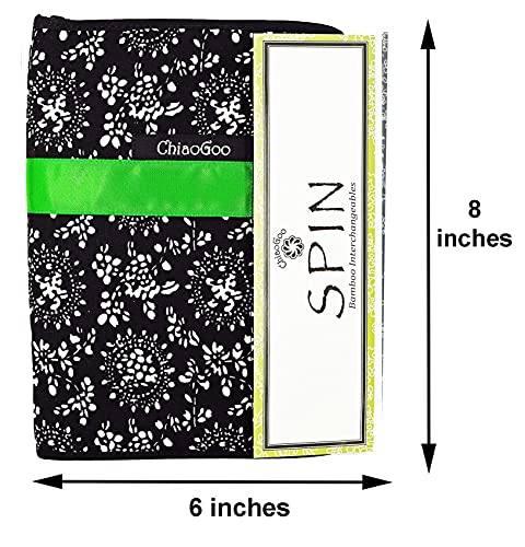 ChiaoGoo Spin Bamboo 4-inch Small 2400-S Interchangeable Set | US 2, 3, 4, 5, 6, 7, 8, Circular Knitting Needles, Stainless Steel Join, 3 Swiv360 Cables, Project Bag