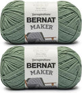 Bernat Maker Lichen Yarn of 250g/8.8oz - 72% Cotton 28% Nylon - #5 Bulky - 290m/317Yards - for Knitting, Crochet and Amigurumi (Pack of 24) - color: Lichen, size: 24 Pack