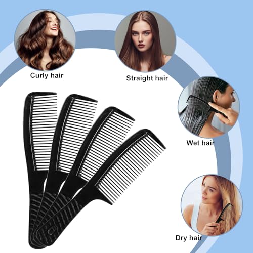 Disposable Combs in Bulk Widen Combs Hair Combs Black (8 IN, Count, 50) | Sturdy Individually Wrapped Women and Men, Long Handle Fine Combs for Homeless, Hotel,Shelter, Nursing Home,Charity Church