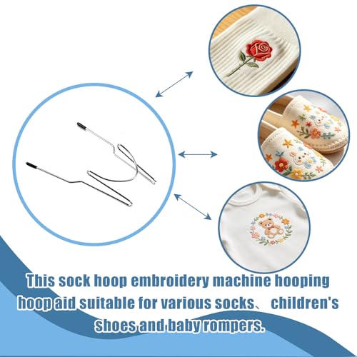 2PCS Easy Sock Aids Hooping Station Replacement for Embroidery Machine 1*Adults and 1*Kids - style: 2PC *Silver
